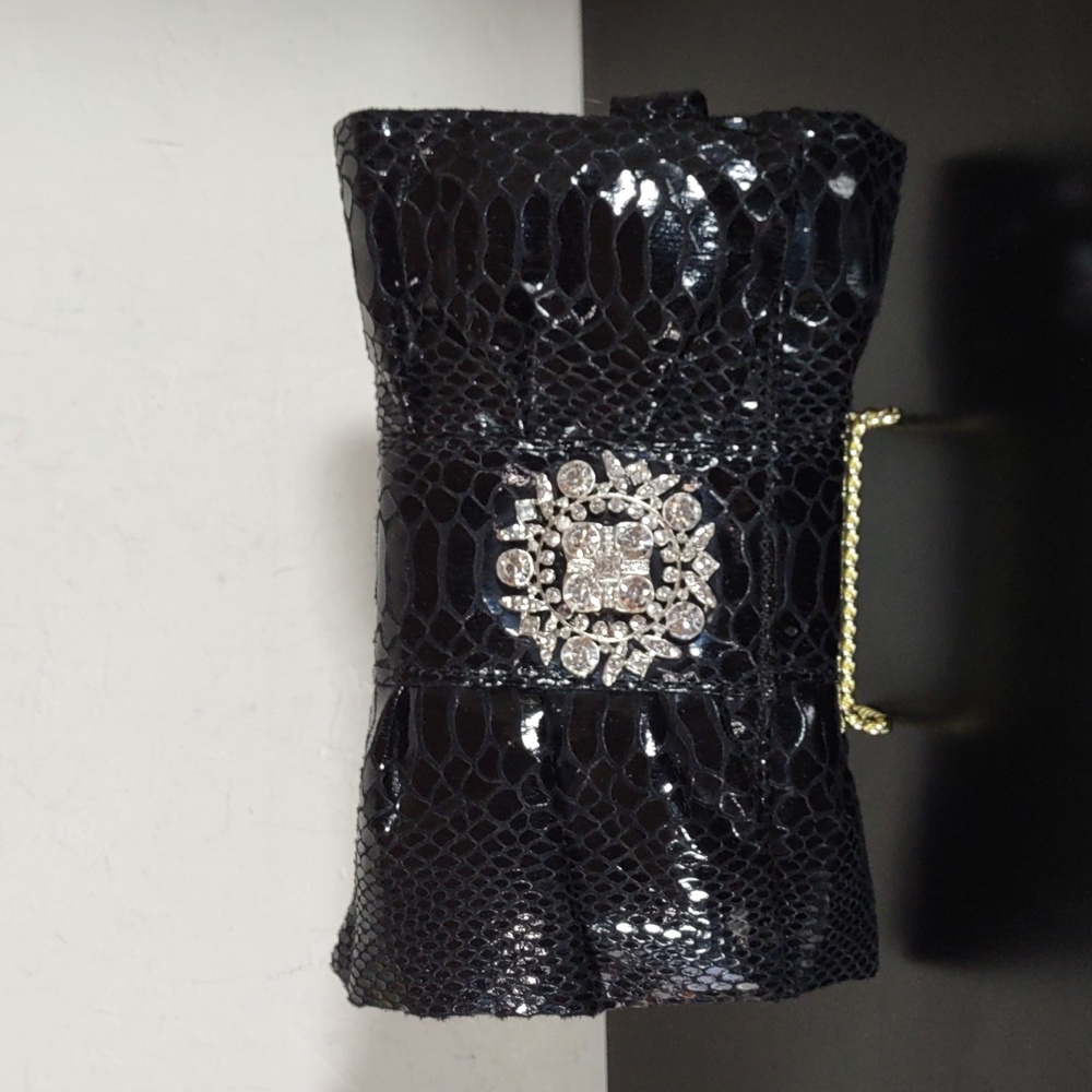 IMAN Faux Snakeskin Clutch Bag